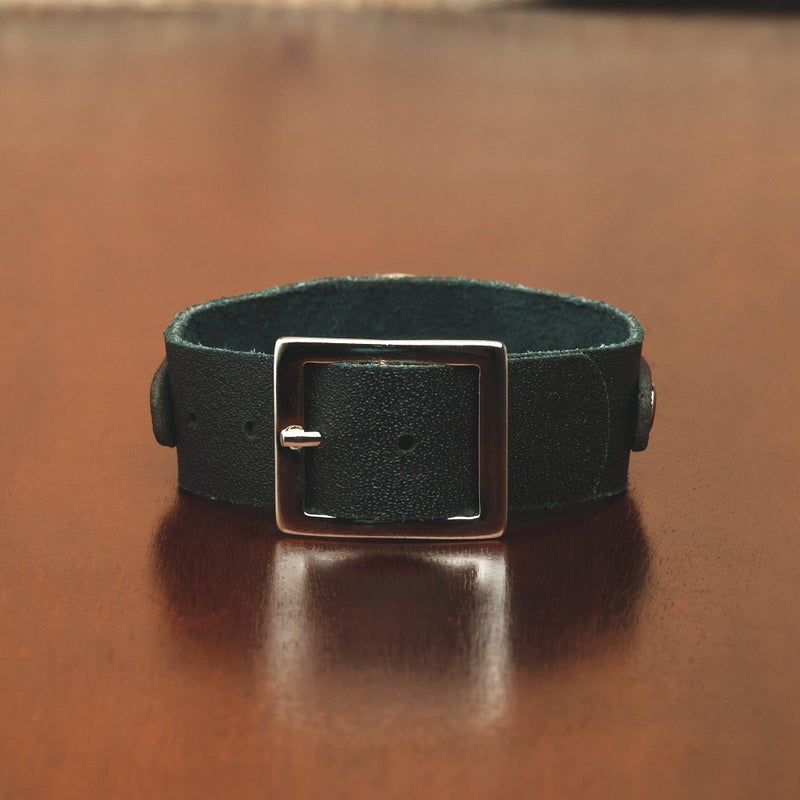 Intercession St Benedict Genuine Leather Protection Bracelet - Made in Brazil (Large - Black) - Image 3